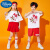 迪士尼（Disney）六一儿童啦啦操演出服幼儿园男女童啦啦队表演服小学生运动会班服 (中国兔)白上衣+红裙+袜子+发带 130