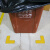 冰禹 L型物品定点标识牌 不锈钢材质 车间公路垃圾桶定位贴 黄色12.5*5cm(4个) BYT-153