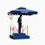 月桐（yuetong）双层岗台保安岗亭遮阳伞站台套装 YT-LS03招商积余logo 蓝色伞边长2.5m+大号双层岗台+礼宾杆
