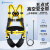 SHANDUAO 五点式安全带 高空作业安全绳双钩国标套装 全身式保险带AD9040 单大钩1.8米