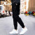 特步（XTEP）【套装】特步运动套装男夏季2024透气跑步健身休闲运动服饰男 白+黑（短袖+针织长裤） 3XL/190