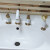 初构想欧式分体式 水龙头龙头 面盆三孔盆浴室柜四孔冷热三件套洗手 白色三件套 带水管