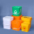 加厚塑料桶正方形5/10/25L公斤升带盖可坐凳钓鱼桶酱料包装桶 正方形桶-16L-橘色