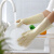 橡胶丁腈加厚防水厨房刷碗胶皮洗碗手套女家务清洁洗衣耐用型 果黄3双 S