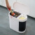 标燕【中国红】干湿分离垃圾桶 按压式带盖茶渣桶 带盖厨余垃圾收纳桶