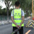 趣行 安保security 拉链式荧光绿色反光衣 反光背心 交通环卫安全警示马甲安全标识