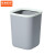 京洲实邦 压圈垃圾桶创意卫生间厨房客厅无盖垃圾篓 A 方形灰色 大号