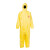 杜邦 Tychem 2000连体防护服工业透气实验室防无机化学品防尘带头罩不带脚套黄色 L码 1套装