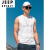 吉普（JEEP） 品牌230g重磅纯棉背心男夏季外穿纯色宽肩无袖体恤健身运动坎肩 白色 M (推荐120-135斤)