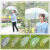 创意半自动折叠伞男女直杆长柄透明晴雨伞学生可爱儿童韩版小清新 磨砂绿 一把伞