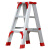 南盼 R 铝合金人字梯加厚折叠梯子双侧梯工程梯 铝合金梯子0.8高红