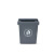 彬固垃圾桶 长方形垃圾桶 厨房办公商用垃圾分类箱 厕所户外环卫垃圾箱  30升黑灰色加厚无盖