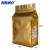 海斯迪克 铝箔八边封自立袋 茶叶包装袋开窗密封袋 金色18*28+底宽8cm(10个) H-161