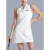 绿野客网球运动连衣裙羽毛球网球裙高尔夫美式休闲polo裙 White 白色 S()