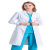 锐麻   白大褂长袖医生服护士工作服 女款长袖薄款蓝色 L 