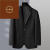 海梵鲸轻奢品牌大码男士西服套装商务休闲绅士感西装加肥加大秋装三件套 黑色单件西服 XL