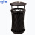 中环力安【T-02B铁艺垃圾桶】户外垃圾桶大号创意欧式复古黑色垃圾桶单桶果皮桶