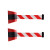 聚远 JUYUAN 塑料挂壁式警戒线红黑壳 红白相间带 挂墙隔离带伸缩带排队 10米 1个价