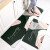 新款防滑防油污厨房地垫 PU皮革可擦洗脚垫几何长条地毯 千鸟格-绿 45*150cm