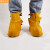 TWTCKYUS电焊工专用牛皮小脚盖防火花防烫伤焊工鞋套防飞溅电焊护脚罩 桔色