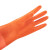 赫思迪格 植绒加长手套 加绒清洁手套 防水防滑耐磨洗碗手套45cm 植绒加长手套  L码 JG-1692