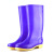 宇禄九州YA-089高筒紫色款耐磨防水劳保胶鞋雨鞋PVC防护雨靴