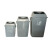 海斯迪克 gnjz-1275 长方形垃圾桶 环保翻盖可定制上海分类垃圾桶 60L无盖 灰色