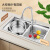 欧琳水槽双槽304不锈钢厨房洗菜盆加厚水池配铜抽拉龙头JD639