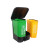 卫洋 WY-0214 垃圾分类干湿分离垃圾桶双桶脚踏式加厚厨房大小号商用垃圾箱 20L 绿黄