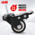 冰禹 BYA-44 黑色轻音耐磨脚轮 工业金钻轮PVC双轴承滑轮家具平板轮子 1.5寸丝杆M8刹车轮 