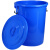 加厚多用大号垃圾桶工厂户外环卫分类塑料桶商用厨房圆桶带盖 380L 蓝无盖 升级加厚耐腐蚀