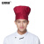 安赛瑞 酒店厨师帽 食堂后厨房快餐厅防尘工作帽蘑菇松紧帽子 紫红 3A00196