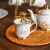 厨谧欧式杯碟套装英式花茶咖啡杯下午茶茶具陶瓷杯子情侣办公室马克杯 波点粉色马克杯