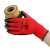 登升N548一把手手套 浸胶13针涤纶涂层防滑耐磨透气工地劳保手套 黑纱红-1包(12副) 均码