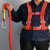 高空作业安全带空调安装国标保险带 防坠安全绳户外五点式双背带 速插双小钩3米