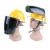 盛融乾电焊面罩安全帽式支架面屏防护冲击头戴式焊帽工专用烧氩弧焊接 蓝色安全帽+支架+白屏