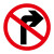定做道路交通标志指示牌 限高牌减速慢行圆形三角形方形反光铝板牌禁止通行禁止左转禁止鸣笛限速5公里 JZTX-03 禁止右转 40*40cm
