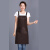 卡宝兰 防水围裙定制logo印字工作服女餐饮专用厨房定做超市防油围腰 纯咖啡色 均码 