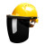 电焊面罩配安全帽式焊工防护面具防烤脸护脸全脸焊头戴式焊帽面屏 （深色）面罩+三筋透气（黄色）安全帽