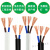 国标户外多股软电缆电线RVV 2 3 4芯10 16 25 35平方心护套线 4芯10平方(3+1)