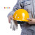 HKFZ盔式安全帽男工地领导ABS国标夏季透气电力工程头盔定制印字 V型款 黄色（抽拉帽衬）