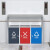 京顿201不锈钢分类垃圾桶小区物业户外商用方形大号垃圾箱三分类B款