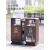 户外垃圾桶不锈钢室外果皮箱商用二分类小区街道环卫大容量垃圾箱 镀锌板MX-D2503