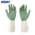 海斯迪克胶皮清洁手套 洗碗防水保洁工作劳保手套 深绿M码 10双 