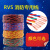 金龙羽 电线电缆ZC-RVS-450/750-4平方铜芯国标阻燃双芯软线100米/卷 红蓝色