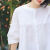 木耳边衬衫女士夏季新款韩版减龄宽松显瘦中袖娃娃衫纯棉上衣SN2739 白色 L
