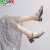 卡帝乐鳄鱼（CARTELO）品牌一鞋两穿凉鞋女2024夏季网红高跟鞋时尚百搭外穿粗跟凉拖鞋 蓝色 35