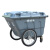 400L保洁车手推塑料环卫垃圾车大号户外垃圾桶市政物业垃圾清运车 小轮子款绿色带盖