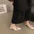 双鱼兔（SHUAGNYUTU）新中式高跟鞋法式2024包头凉鞋仙女风女鞋春夏白色高跟凉拖鞋单鞋 升级版米色 35
