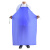 蓝色防水围裙厨房防油围腰加厚厂耐酸碱加大PVC劳保干活围裙 加厚版110*80